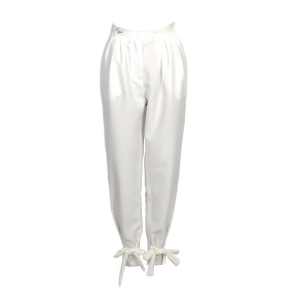 Pantalón blanco lazos – La Pija Zapatos de Mujer y Complementos
